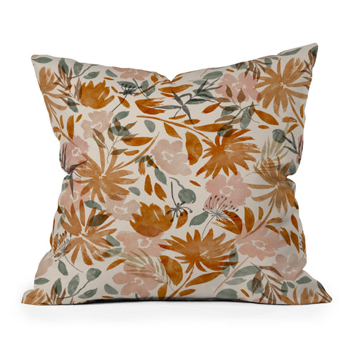 Marta Barragan Camarasa Abstract wild garden 87 Throw Pillow
