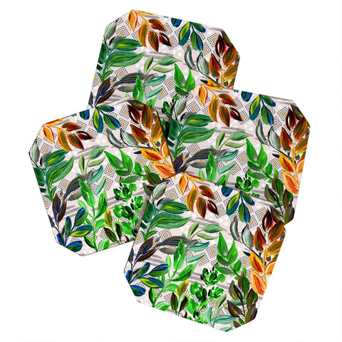 Marta Barragan Camarasa Acrylic plants with geometric shapes Coaster Set