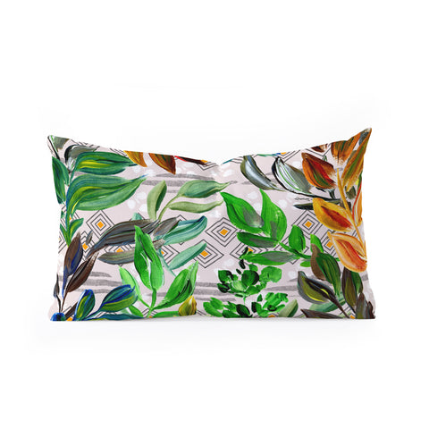 Marta Barragan Camarasa Acrylic plants with geometric shapes Oblong Throw Pillow