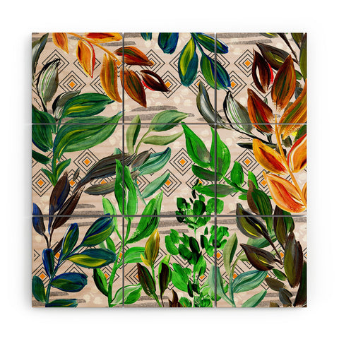 Marta Barragan Camarasa Acrylic plants with geometric shapes Wood Wall Mural