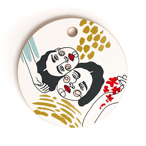 Marta Barragan Camarasa Always together Cutting Board Round