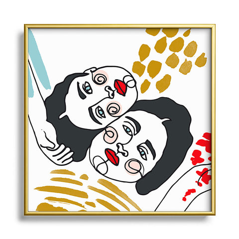 Marta Barragan Camarasa Always together Square Metal Framed Art Print