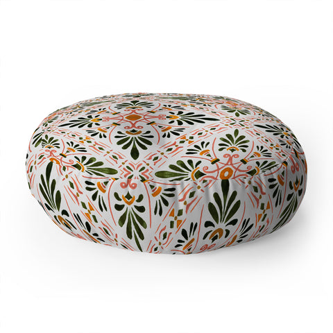 Marta Barragan Camarasa Andalusian mosaic pattern I Floor Pillow Round