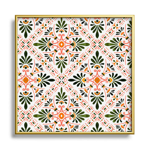 Marta Barragan Camarasa Andalusian mosaic pattern I Square Metal Framed Art Print