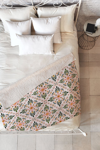 Marta Barragan Camarasa Andalusian mosaic pattern I Fleece Throw Blanket