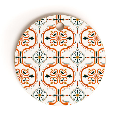 Marta Barragan Camarasa Andalusian mosaic pattern II Cutting Board Round