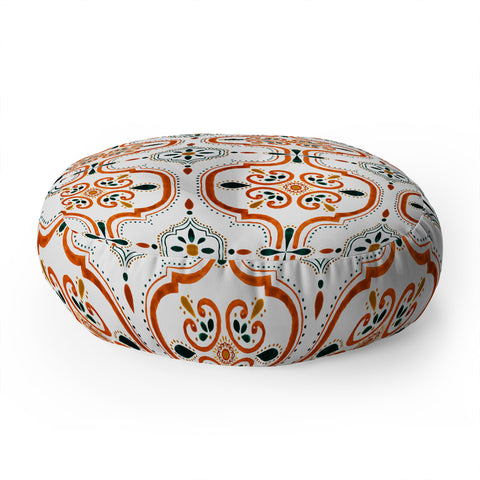 Marta Barragan Camarasa Andalusian mosaic pattern II Floor Pillow Round
