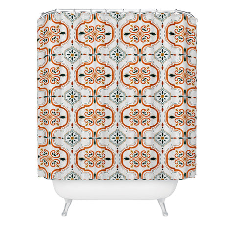 Marta Barragan Camarasa Andalusian mosaic pattern II Shower Curtain