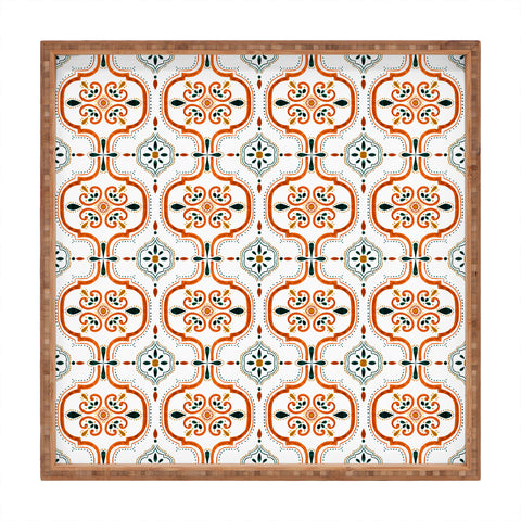 Marta Barragan Camarasa Andalusian mosaic pattern II Square Tray
