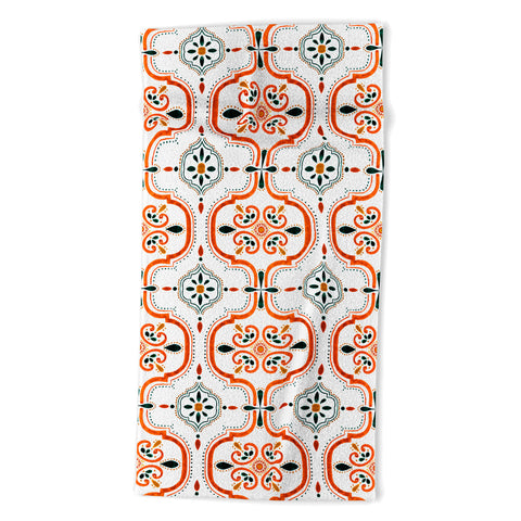 Marta Barragan Camarasa Andalusian mosaic pattern II Beach Towel
