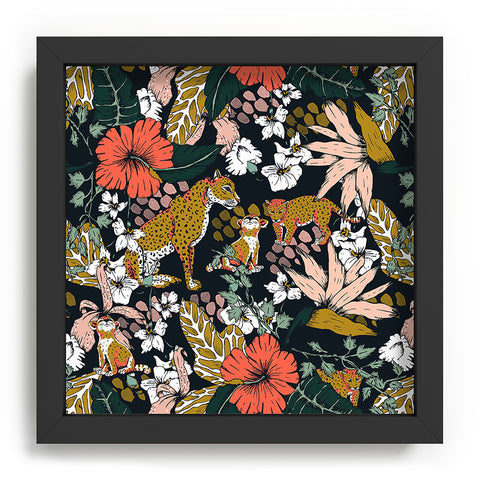 Marta Barragan Camarasa Animal print dark jungle Recessed Framing Square