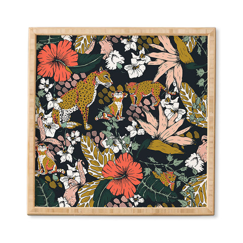 Marta Barragan Camarasa Animal print dark jungle Framed Wall Art