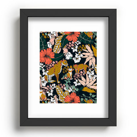 Marta Barragan Camarasa Animal print dark jungle Recessed Framing Rectangle