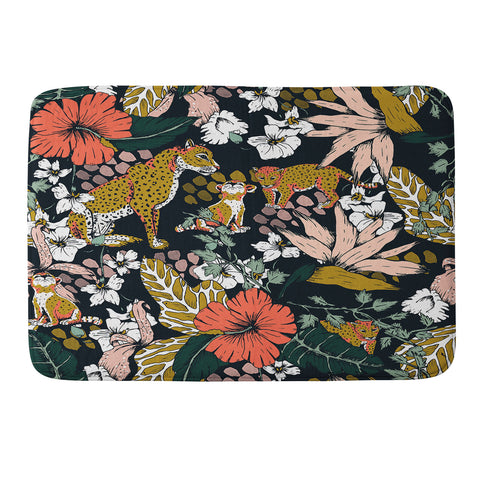 Marta Barragan Camarasa Animal print dark jungle Memory Foam Bath Mat