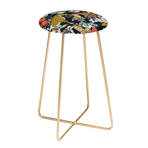 Marta Barragan Camarasa Animal print dark jungle Counter Stool