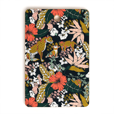 Marta Barragan Camarasa Animal print dark jungle Cutting Board Rectangle