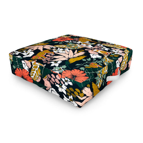 Marta Barragan Camarasa Animal print dark jungle Outdoor Floor Cushion