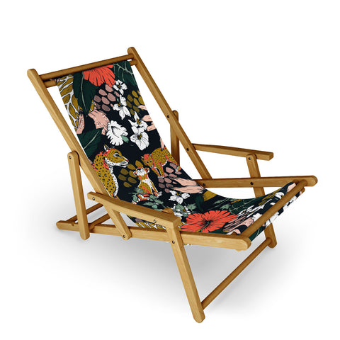 Marta Barragan Camarasa Animal print dark jungle Sling Chair