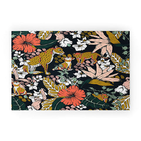 Marta Barragan Camarasa Animal print dark jungle Welcome Mat