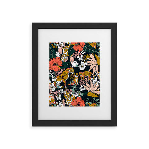 Marta Barragan Camarasa Animal print dark jungle Framed Art Print