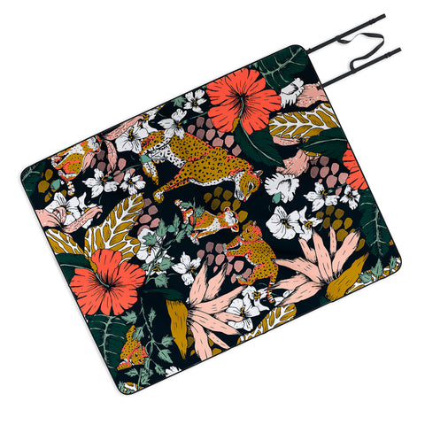 Marta Barragan Camarasa Animal print dark jungle Picnic Blanket