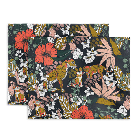 Marta Barragan Camarasa Animal print dark jungle Placemat