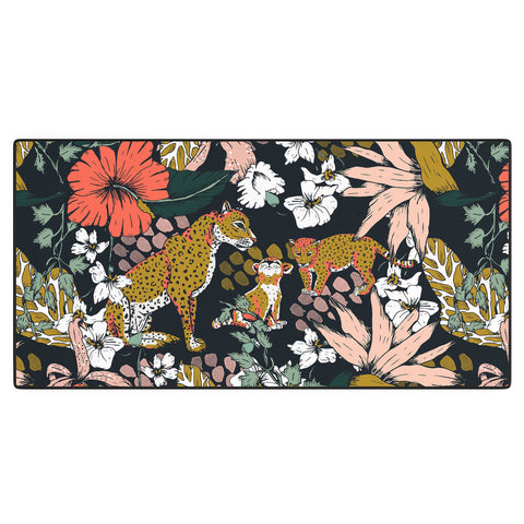 Marta Barragan Camarasa Animal print dark jungle Desk Mat