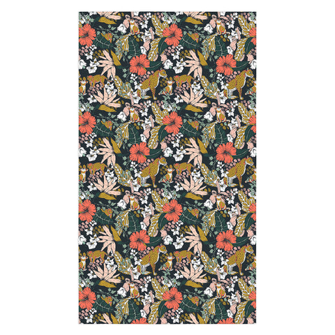 Marta Barragan Camarasa Animal print dark jungle Tablecloth