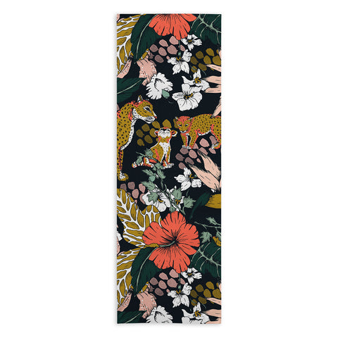 Marta Barragan Camarasa Animal print dark jungle Yoga Towel