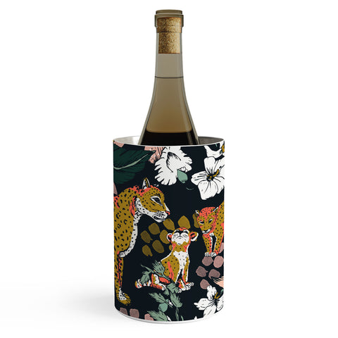 Marta Barragan Camarasa Animal print dark jungle Wine Chiller