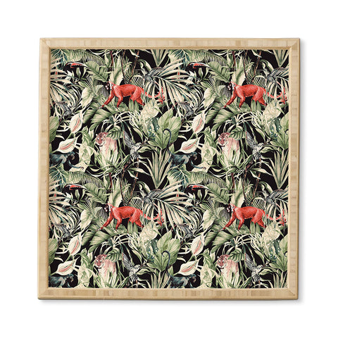 Marta Barragan Camarasa Animals in the dark of the jungle Framed Wall Art