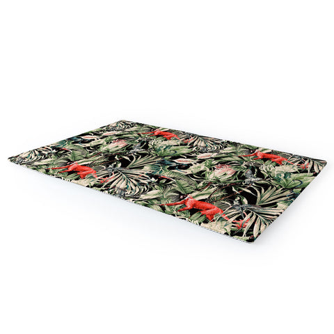 Marta Barragan Camarasa Animals in the dark of the jungle Area Rug