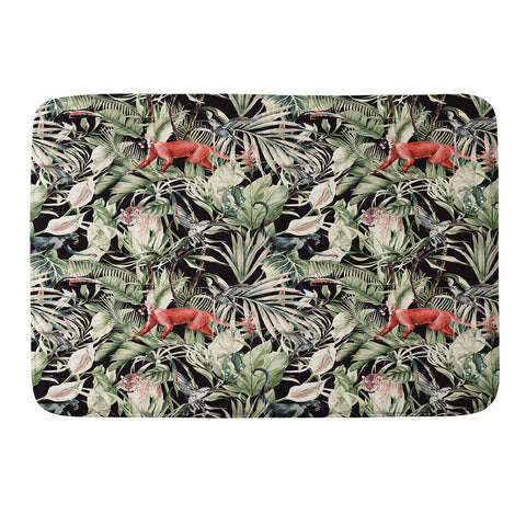 Marta Barragan Camarasa Animals in the dark of the jungle Memory Foam Bath Mat