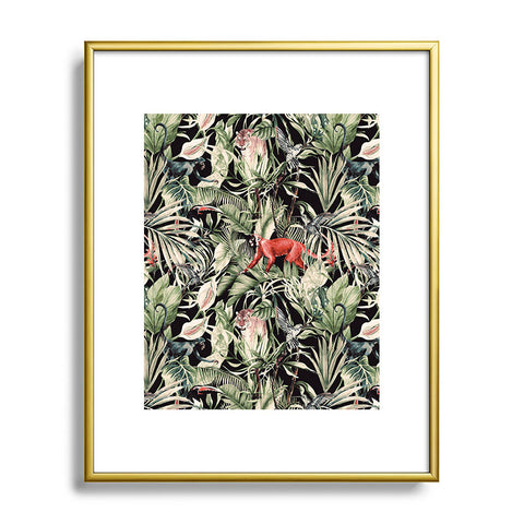 Marta Barragan Camarasa Animals in the dark of the jungle Metal Framed Art Print
