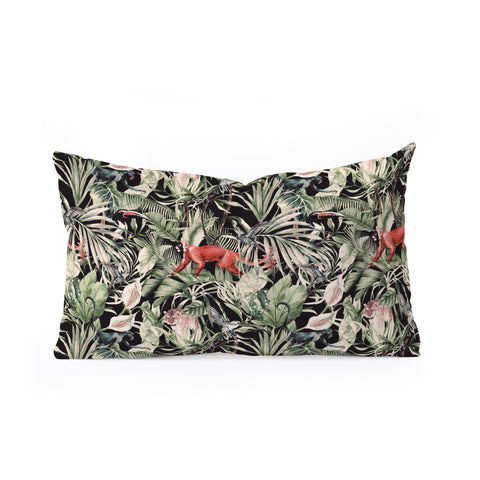 Marta Barragan Camarasa Animals in the dark of the jungle Oblong Throw Pillow