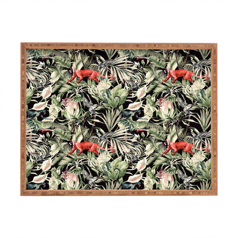 Marta Barragan Camarasa Animals in the dark of the jungle Rectangular Tray