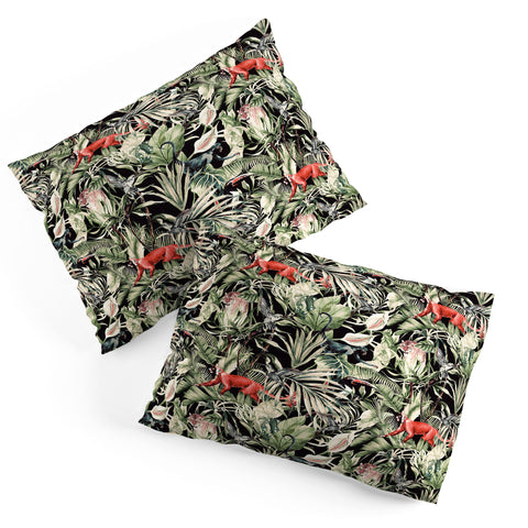 Marta Barragan Camarasa Animals in the dark of the jungle Pillow Shams