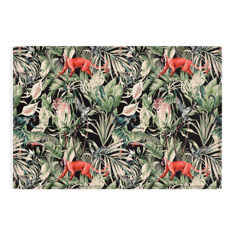 Marta Barragan Camarasa Animals in the dark of the jungle Outdoor Rug
