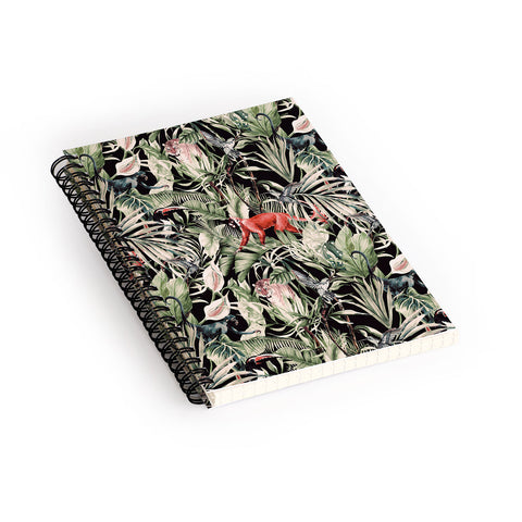 Marta Barragan Camarasa Animals in the dark of the jungle Spiral Notebook