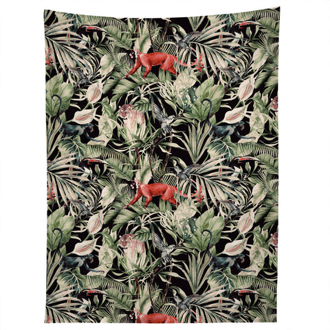 Marta Barragan Camarasa Animals in the dark of the jungle Tapestry