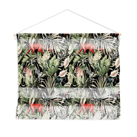Marta Barragan Camarasa Animals in the dark of the jungle Wall Hanging Landscape