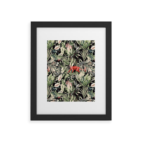 Marta Barragan Camarasa Animals in the dark of the jungle Framed Art Print