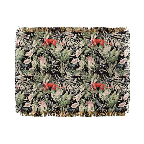 Marta Barragan Camarasa Animals in the dark of the jungle Throw Blanket