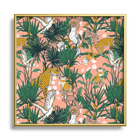 Marta Barragan Camarasa ANIMALS IN THE RAINFOREST I Square Metal Framed Art Print