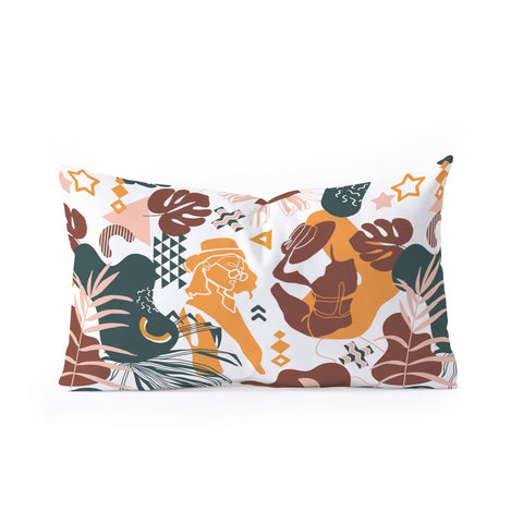 Marta Barragan Camarasa Art line Memphis mood Oblong Throw Pillow