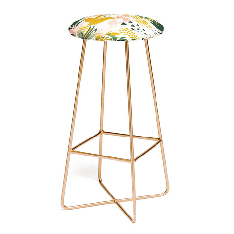 Marta Barragan Camarasa Art nature brushstrokes I Bar Stool