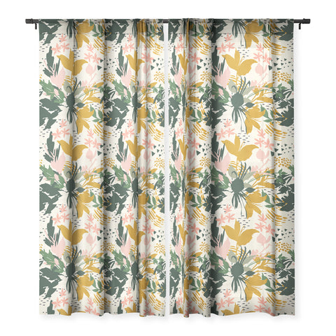 Marta Barragan Camarasa Art nature brushstrokes I Sheer Window Curtain