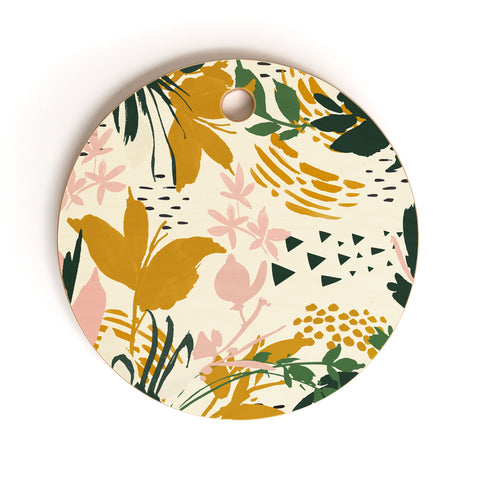 Marta Barragan Camarasa Art nature brushstrokes I Cutting Board Round