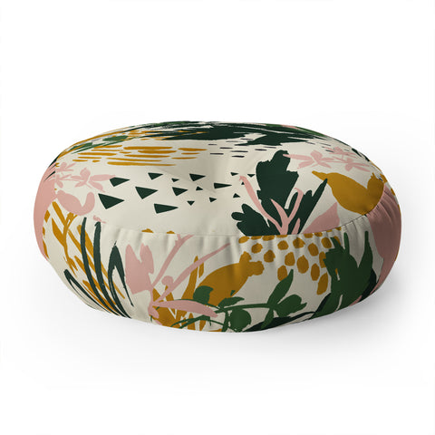 Marta Barragan Camarasa Art nature brushstrokes I Floor Pillow Round