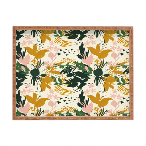 Marta Barragan Camarasa Art nature brushstrokes I Rectangular Tray